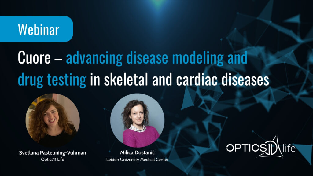 Header image of our Webinar: Cuore – advancing disease modeling and drug testing in skeletal and cardiac diseases